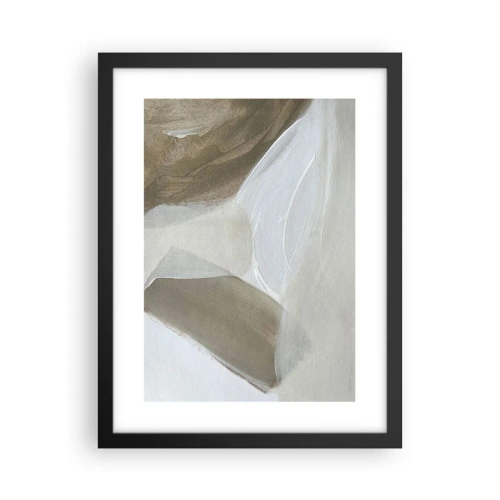 Poster în ramă neagră - Val de alb - 30x40 cm