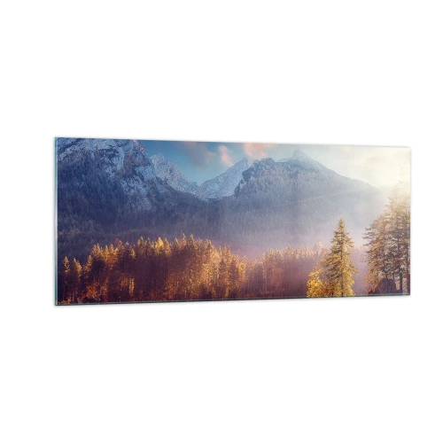 Tablou pe sticlă - La munte și la deal - 100x40 cm