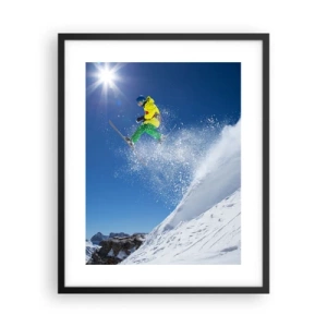 Poster în ramă neagră - Dansând cu munții - 40x50 cm