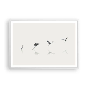 Poster în ramă albă - Patru pași simpli - 100x70 cm