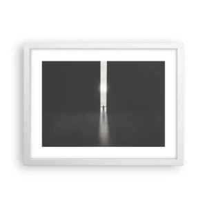 Poster în ramă albă - Un pas spre un viitor luminos - 40x30 cm