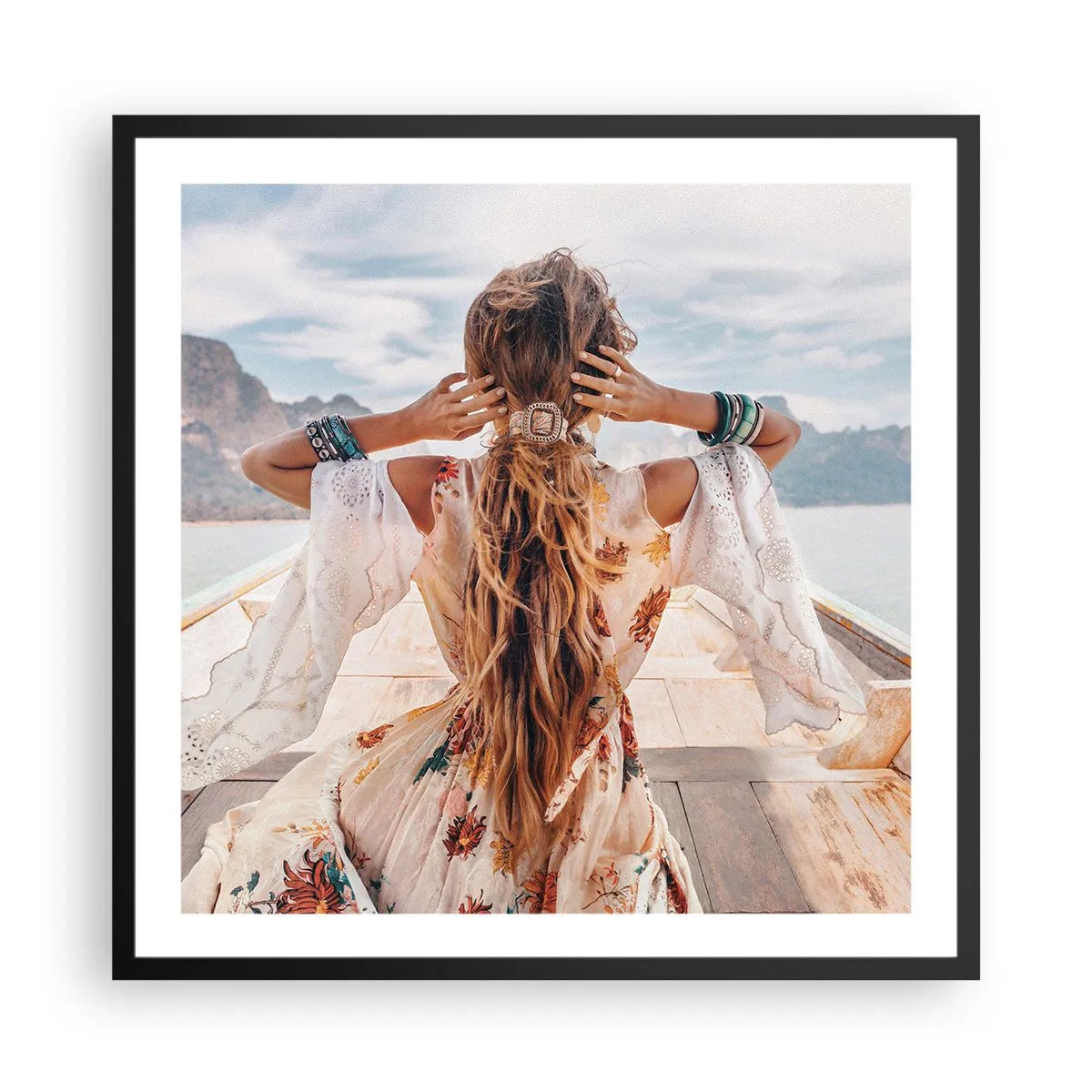 Poster în ramă neagră - Pe drumul spre fericire - 60x60 cm