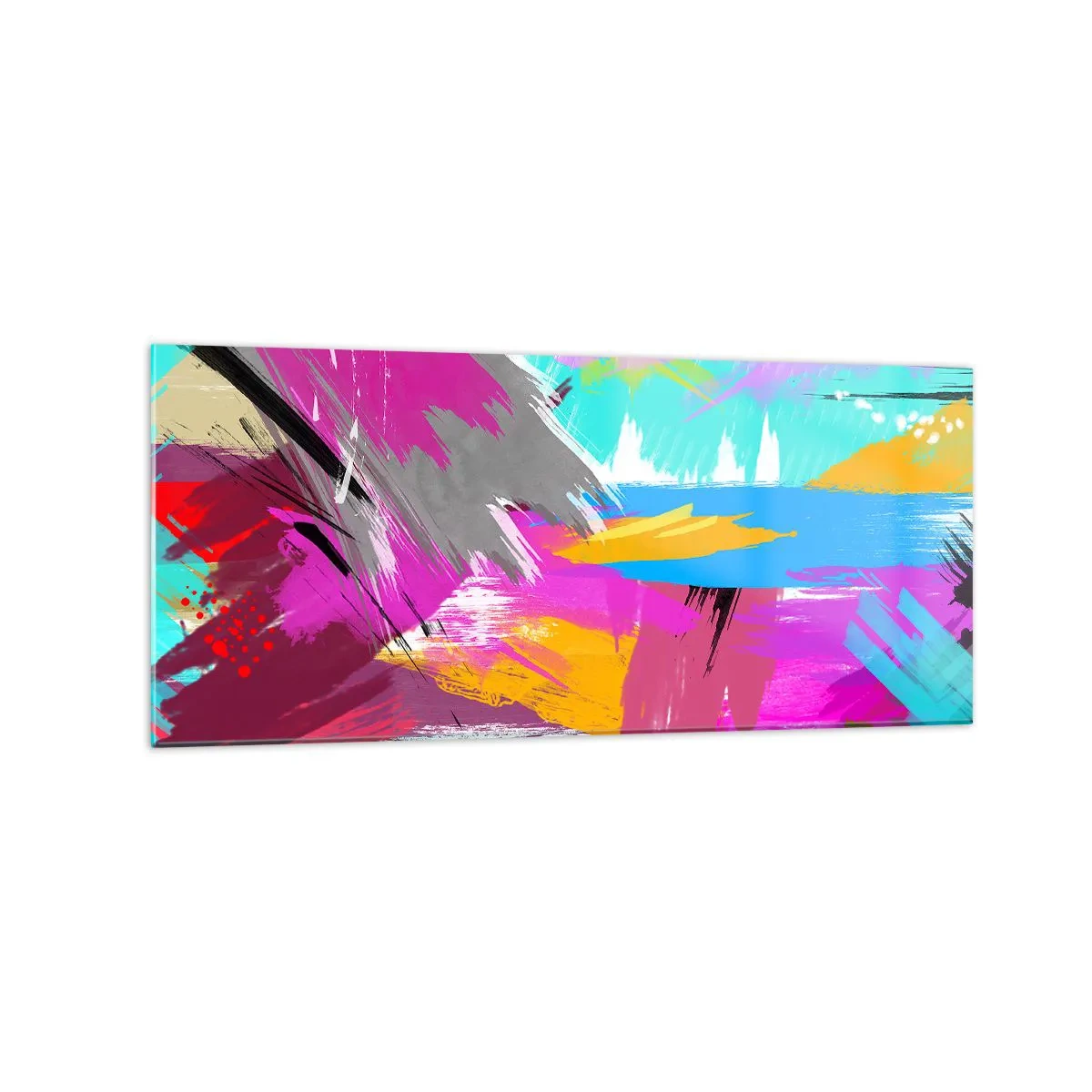 Tablou pe sticlă - Mâzgălituri cu pensula - 120x50 cm