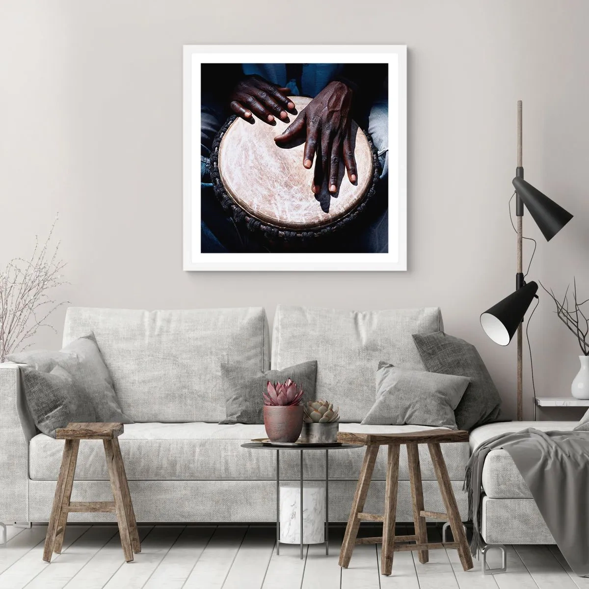 Poster în ramă albă - Trăiește în ritmul tău - 40x40 cm