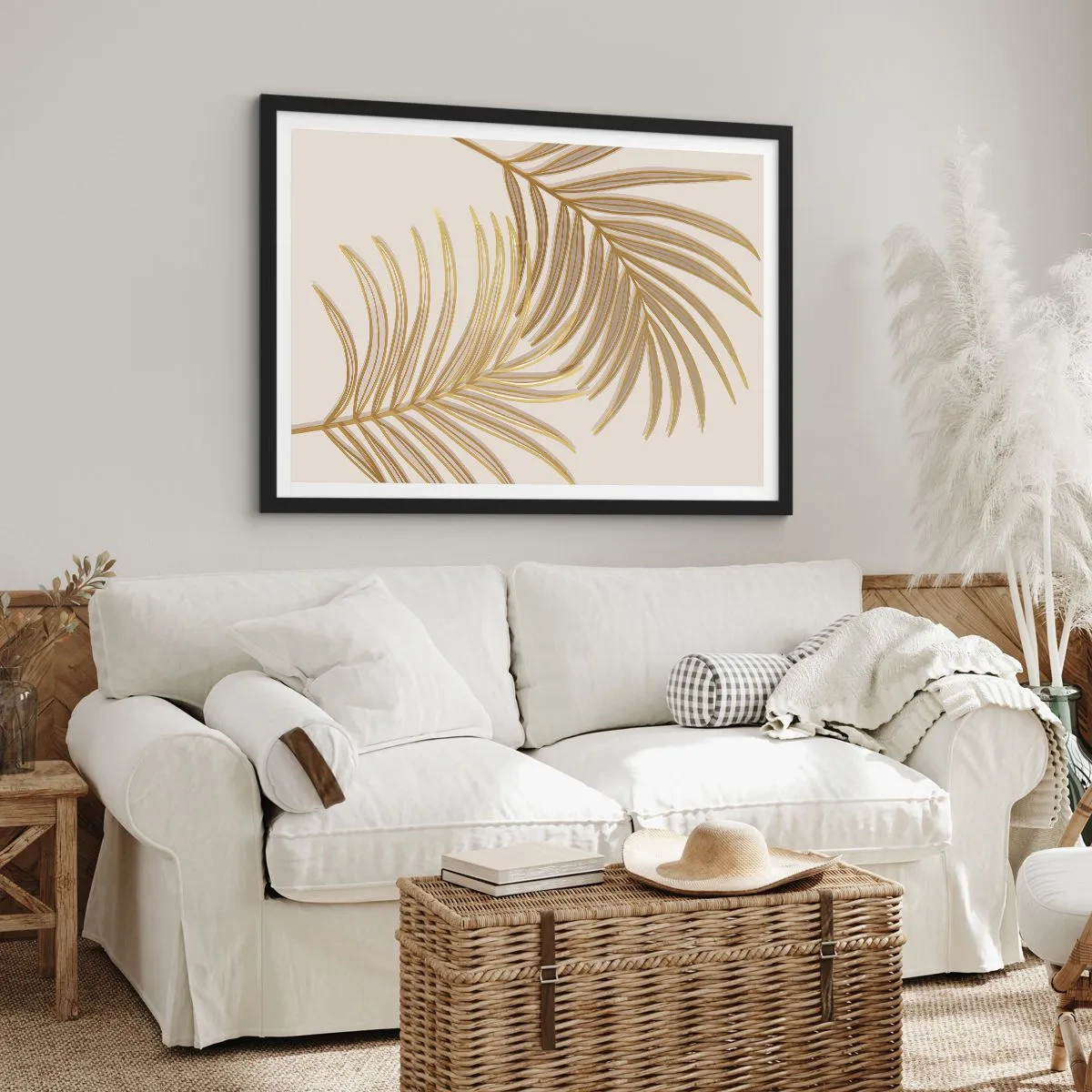 Poster în ramă neagră - Palmier de aur! - 40x30 cm