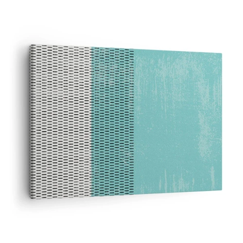 Tablou pe pânză Canvas - Compoziție geometrică cu turcoaz și linii - 70x50cm - Compoziție echilibrată - Decorațiune modernă pentru perete pentru living și dormitor ARTTOR