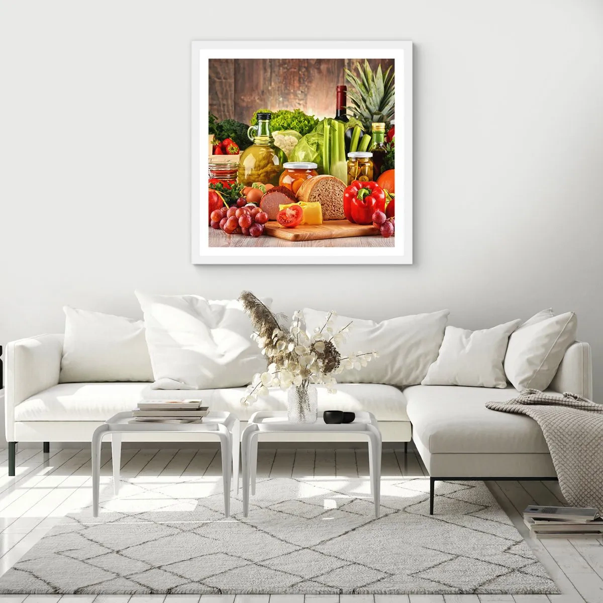 Poster în ramă albă - Afumate, prăjite, marinate - 50x50 cm