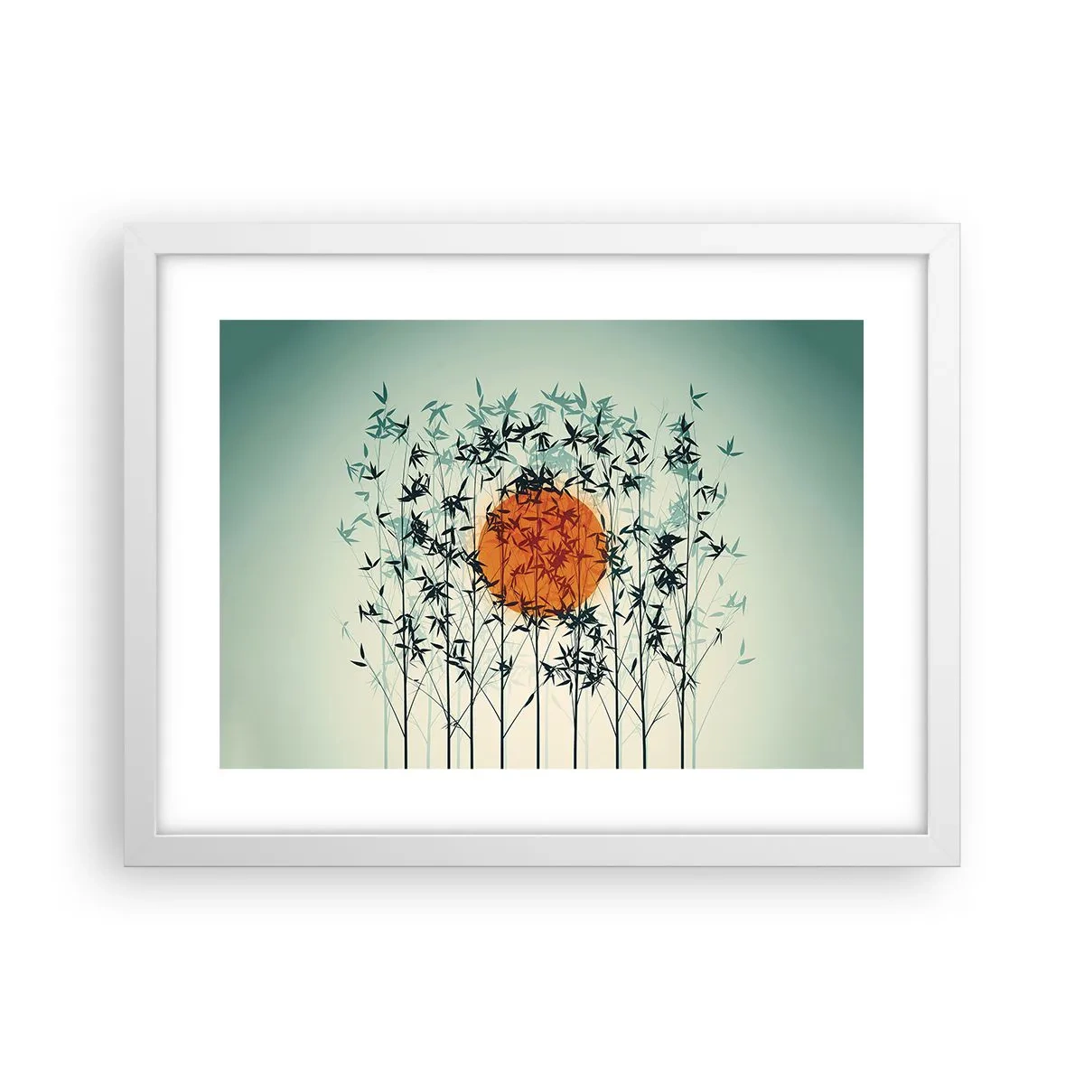 Poster în ramă albă - Soarele japonez - 40x30 cm