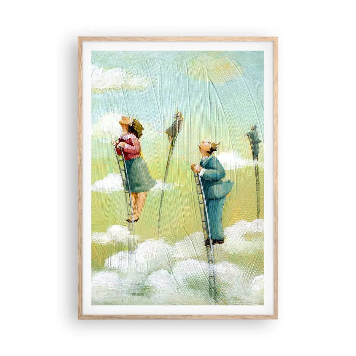 Poster în ramă de stejar deschis - Urmează-ți visul - 70x100 cm