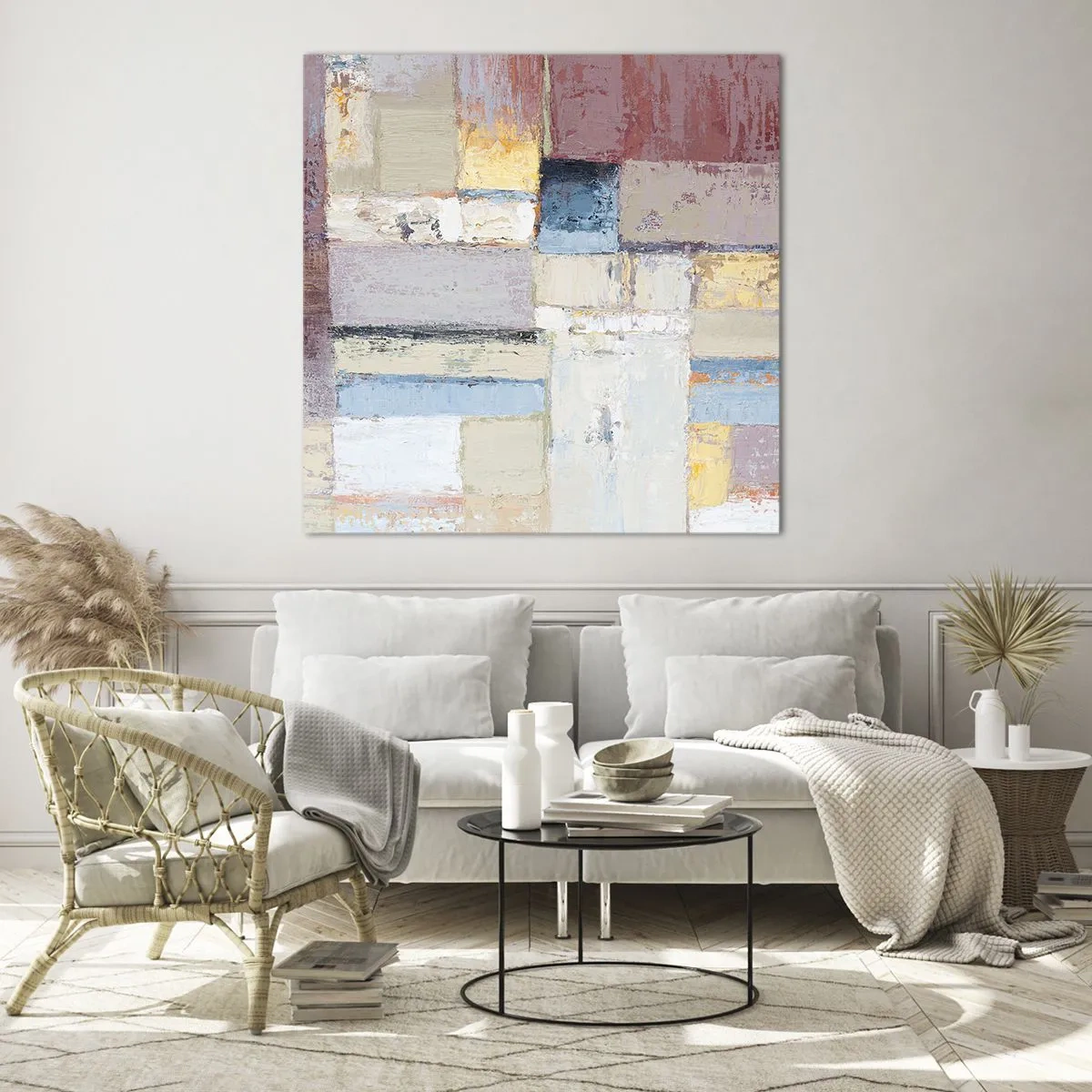 Tablou pe sticlă - Liniștea geometriei - 60x60 cm