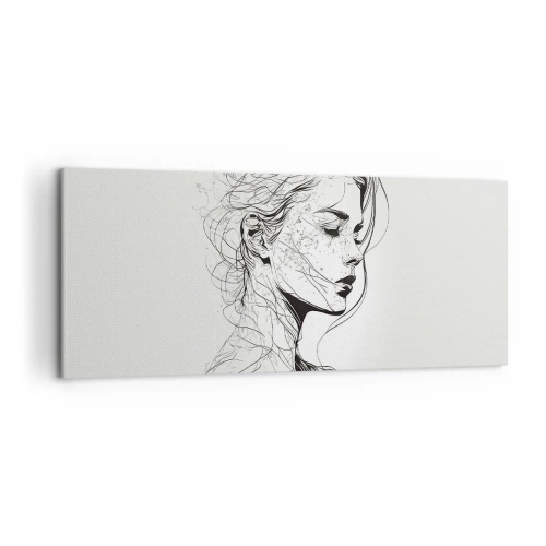 Tablou pe pânză - Desenată cu linii - 100x40 cm