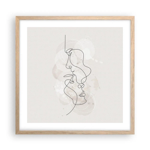 Poster în ramă de stejar deschis - Încurcați într-o îmbrățișare - 50x50 cm