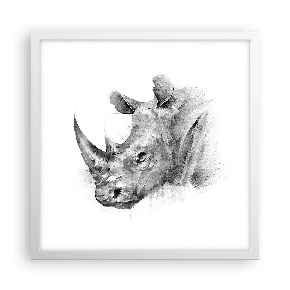 Poster în ramă albă - Portret african - 40x40 cm