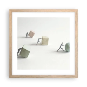 Poster în ramă de stejar deschis - Viața însăși - 40x40 cm