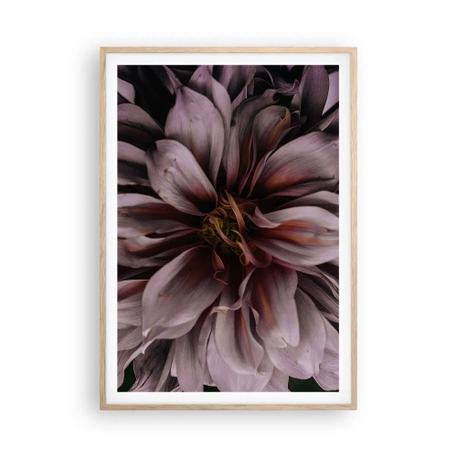 Poster în ramă de stejar deschis - Inimă florală - 70x100 cm