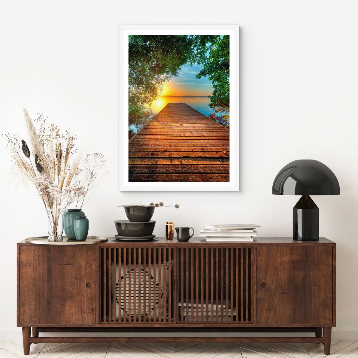 Poster în ramă albă - Nu te grăbi, stai jos - 61x91 cm