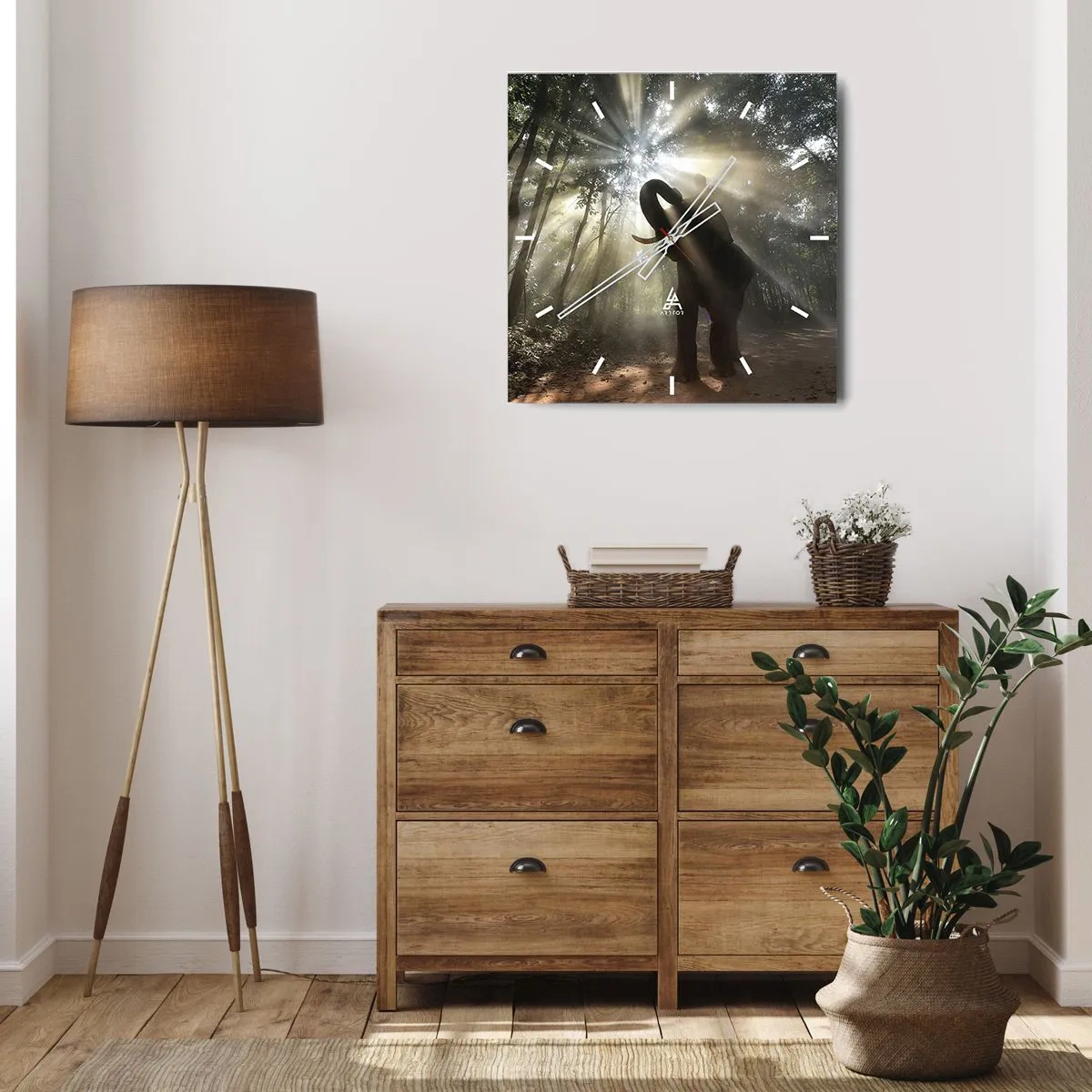 Ceas de perete - Ceas pe sticlă - Sub o stea norocoasă - 40x40 cm