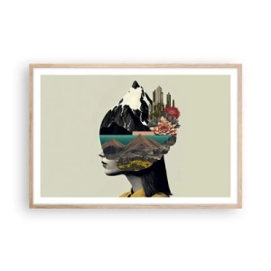 Poster în ramă de stejar deschis - Femeia - întotdeauna un mister - 91x61 cm