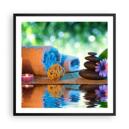 Poster în ramă neagră - Timp pentru corp - 60x60 cm