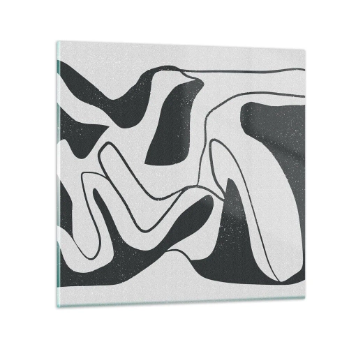 Tablou pe sticlă - Distracție abstractă în labirint - 60x60 cm
