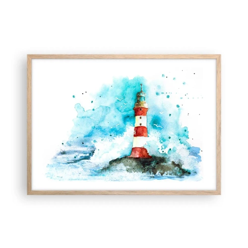 Poster în ramă de stejar deschis - Unitatea forțelor naturii - 70x50 cm