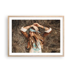 Poster în ramă de stejar deschis - În drum spre vara iubirii - 70x50 cm