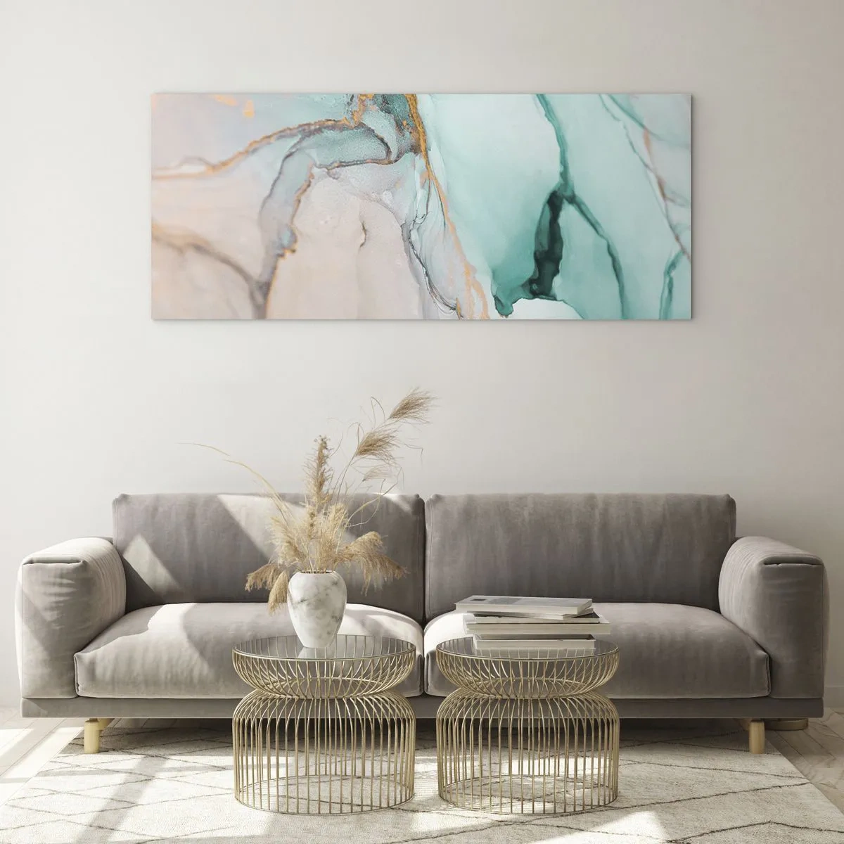 Tablou pe sticlă - Dansul formelor și al culorilor - 140x50 cm