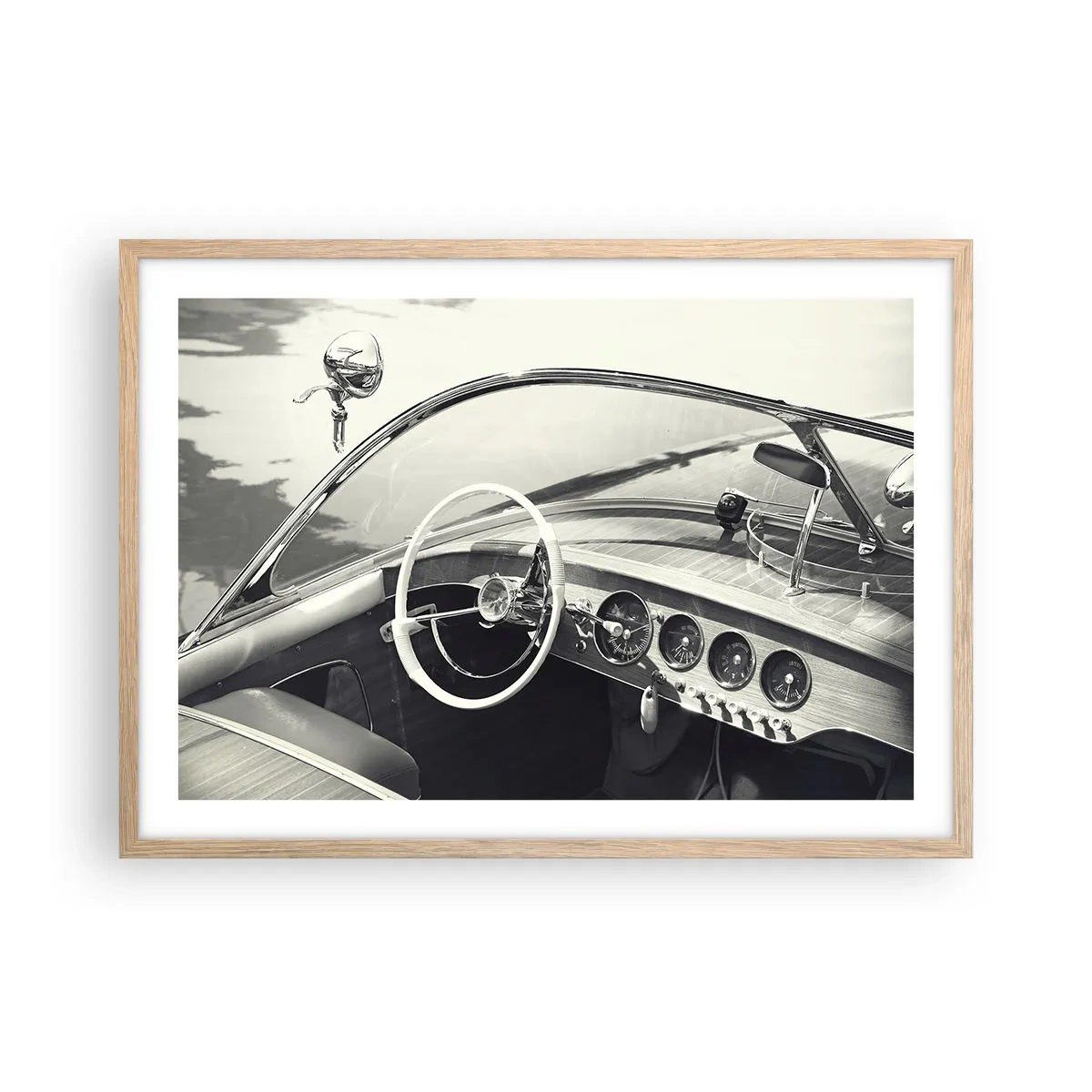 Poster în ramă de stejar deschis - E timpul pentru cei bogați - 70x50 cm