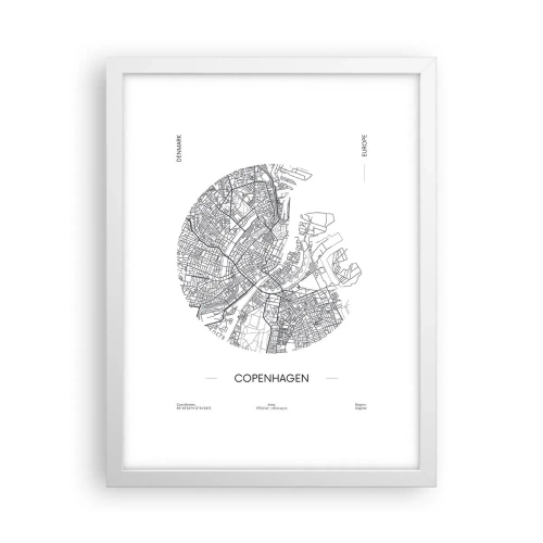 Poster în ramă albă - Anatomia Copenhagăi - 30x40 cm