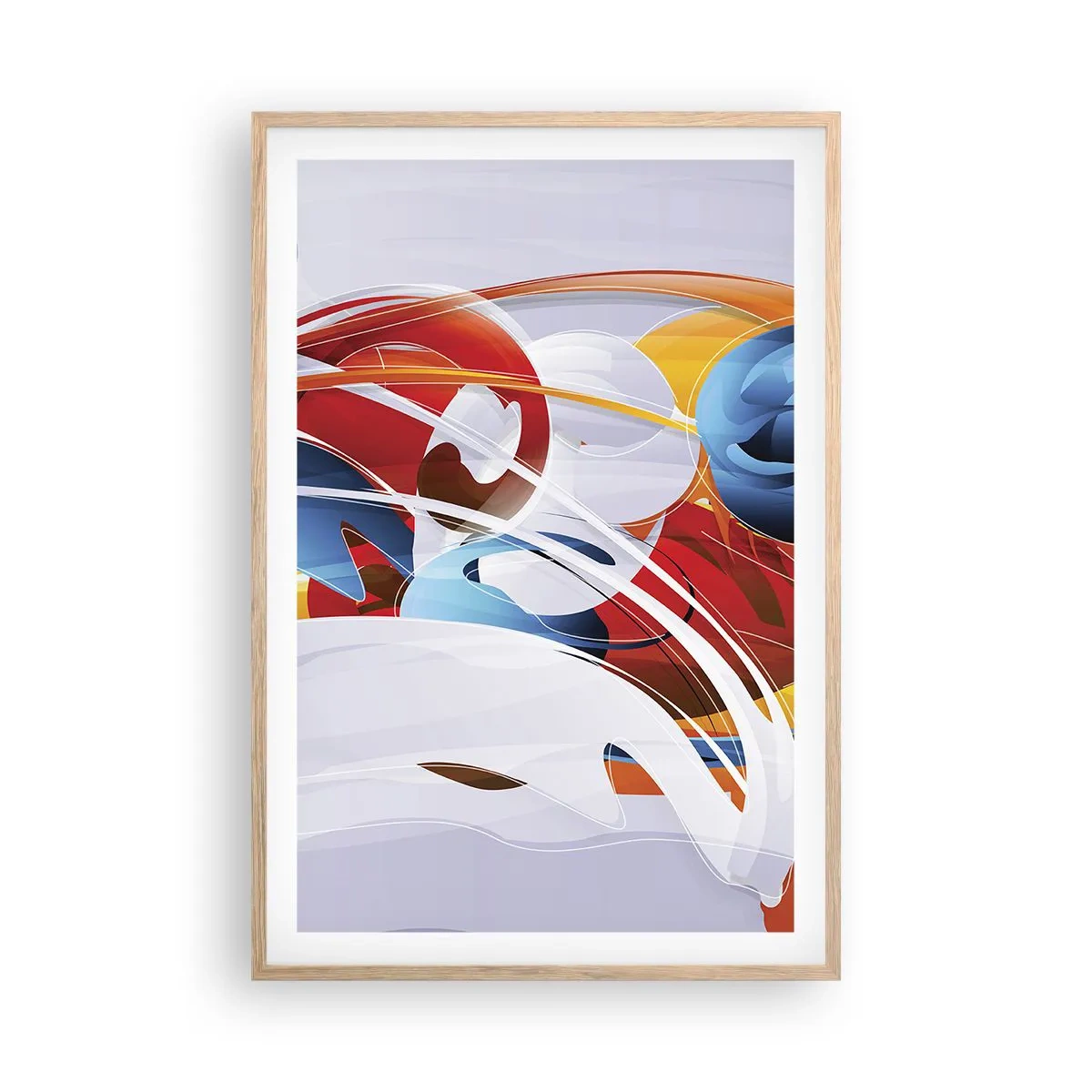 Poster în ramă de stejar deschis - Dansul elementelor - 61x91 cm