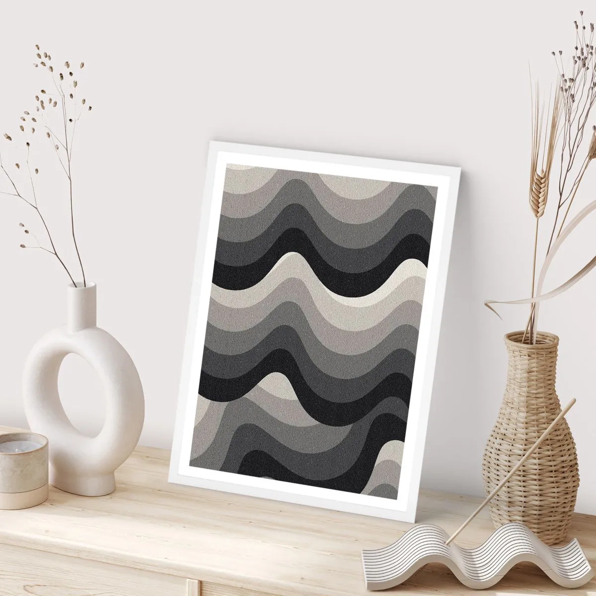 Poster în ramă albă - Val după val - 50x70 cm