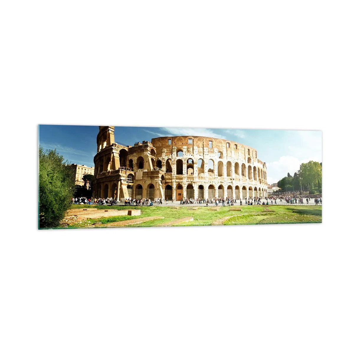 Tablou pe sticlă - Încă mai poți auzi zgomotul armelor - 160x50 cm