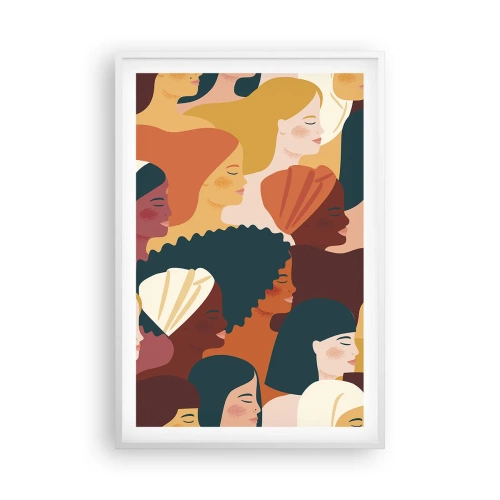 Poster în ramă albă - Numai feminitate - 61x91 cm