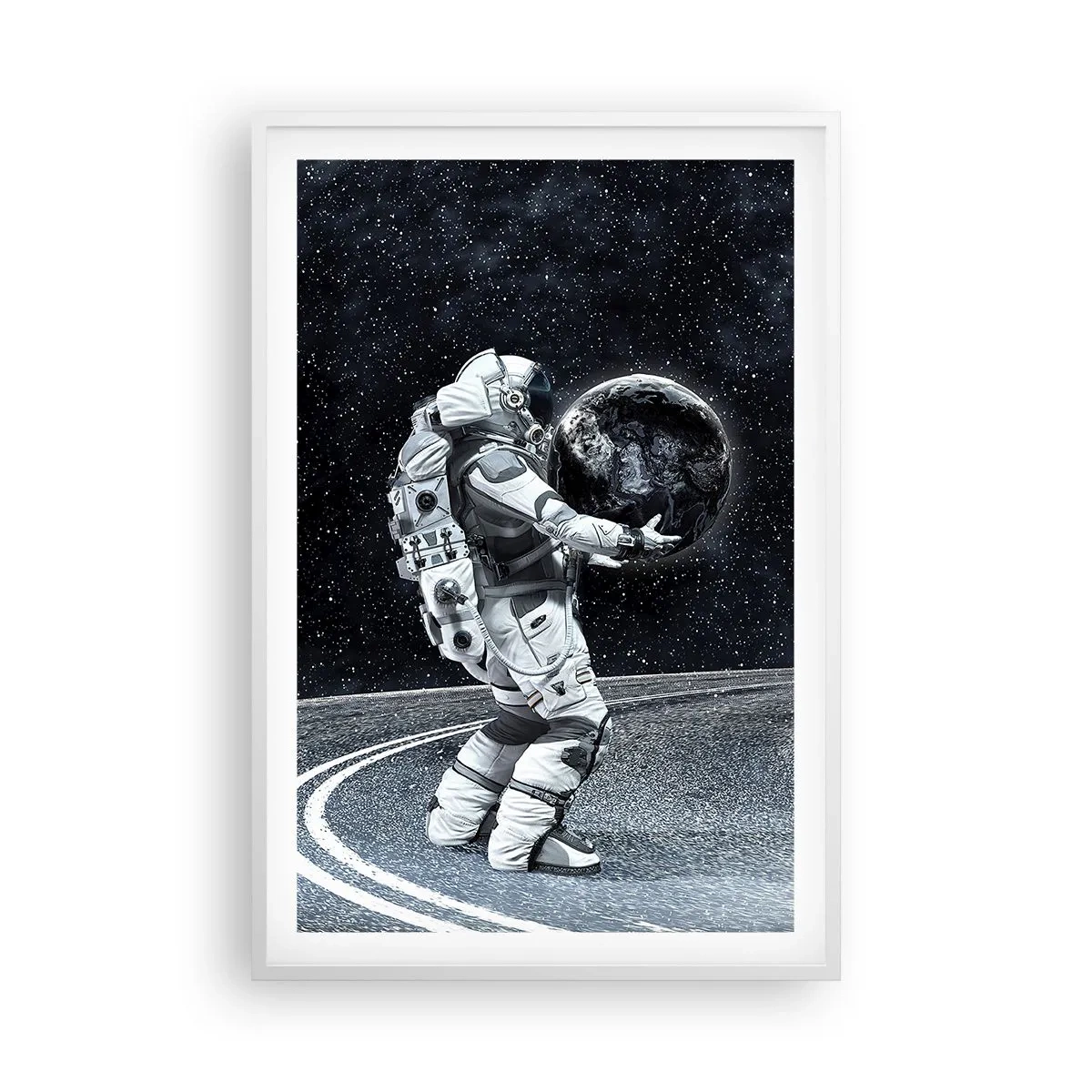 Poster în ramă albă - Pe Calea Lactee - 61x91 cm