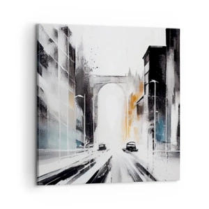 Tablou pe pânză - Studiu de oraș: arhitectură și mișcare - 60x60 cm