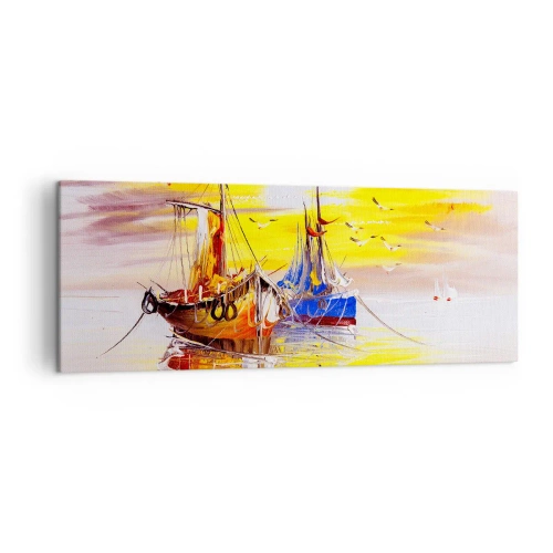Tablou pe pânză - O binemeritată odihnă în port - 140x50 cm