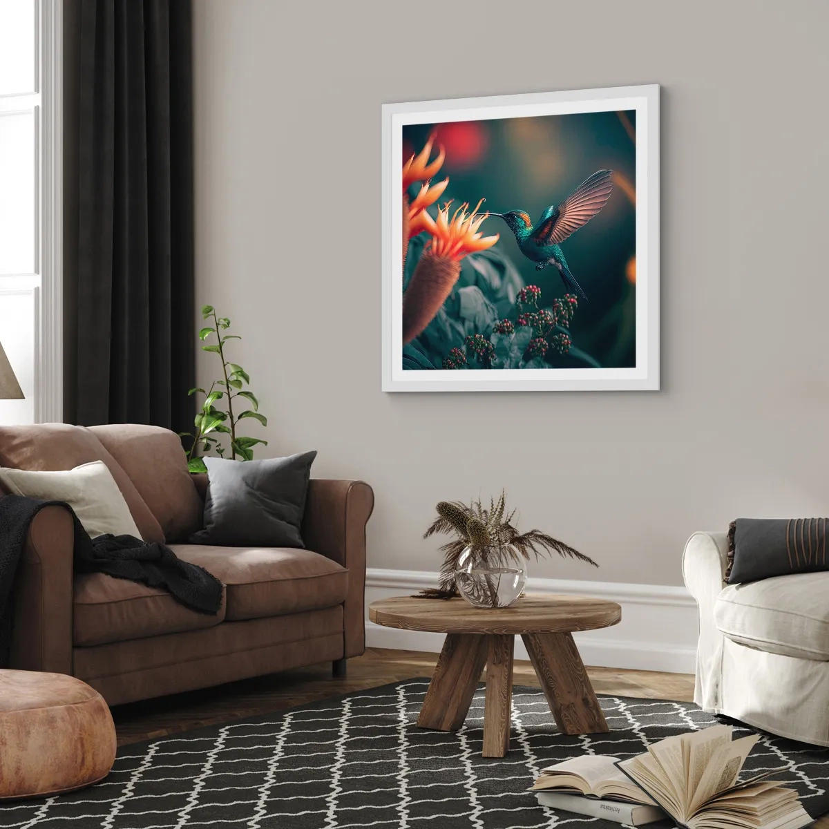 Poster în ramă albă - Viață cu adevărat colorată - 30x30 cm