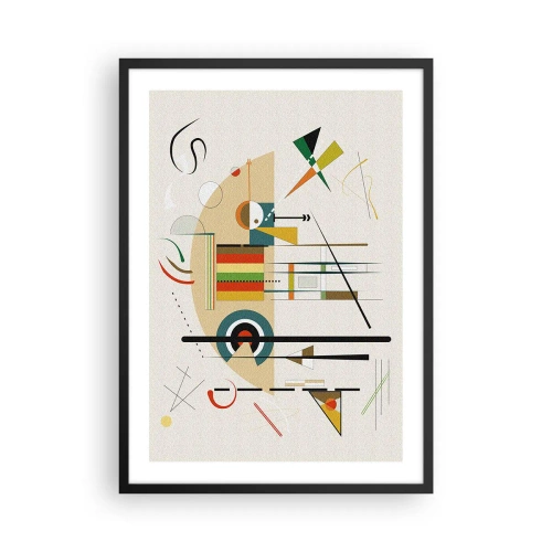 Poster în ramă neagră - Compoziție geometrică abstractă - 50x70cm - Și lumea râde - Decorațiune modernă pentru perete pentru living și dormitor ARTTOR