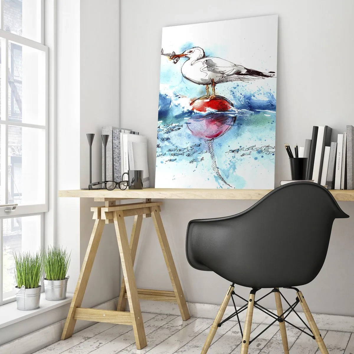 Tablou pe sticlă - Pescuit de succes - 70x100 cm