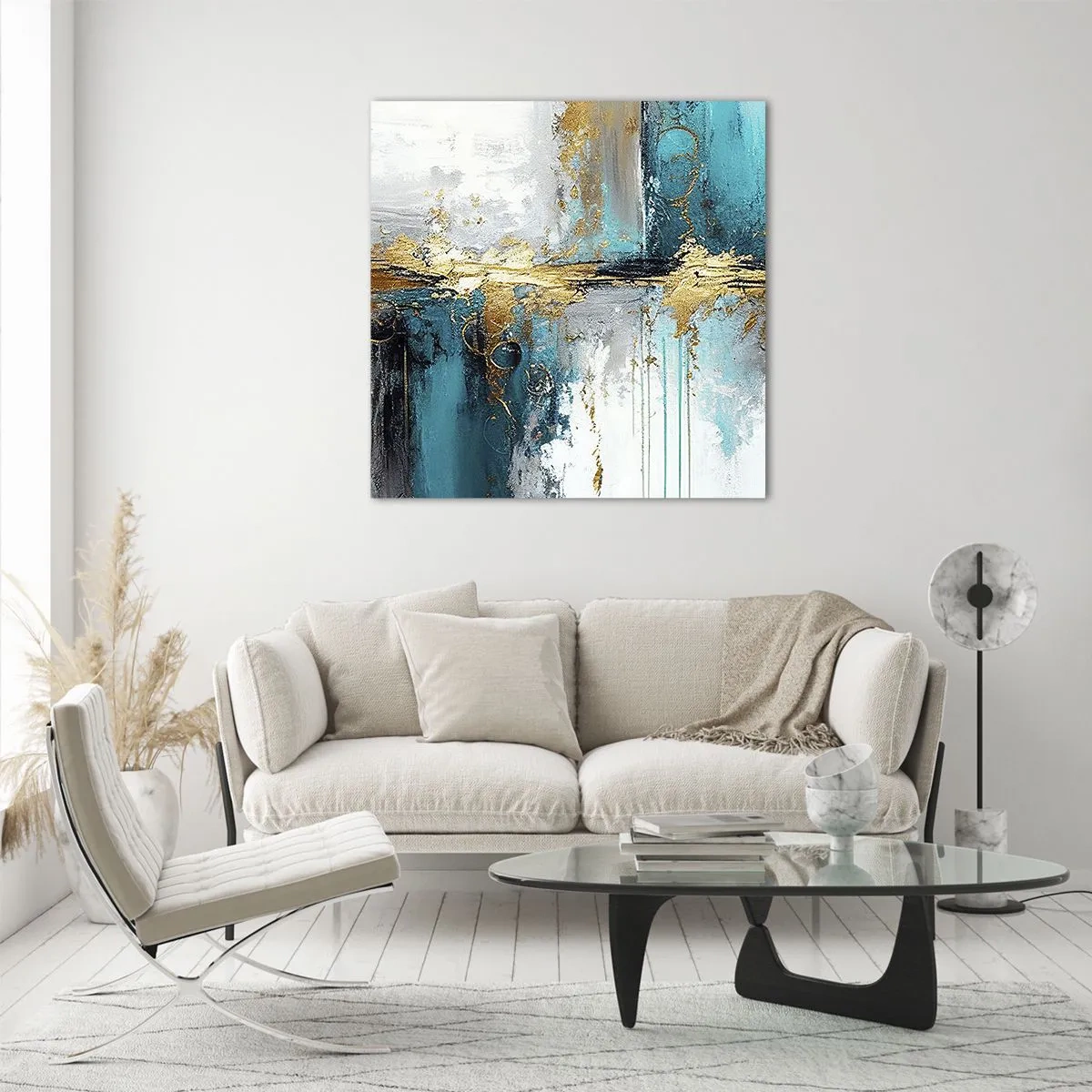 Tablou pe sticlă - Totul curge - 60x60 cm