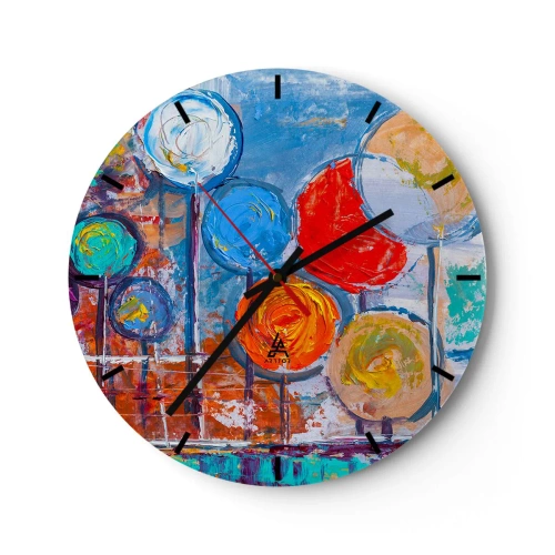 Ceas de perete - Ceas pe sticlă - Toate ciudăţeniile şi curiozităţile - 40x40 cm