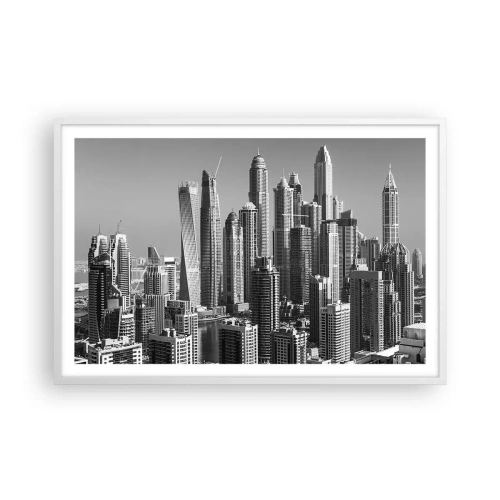 Poster în ramă albă - Orașul de deasupra deșertului - 91x61 cm