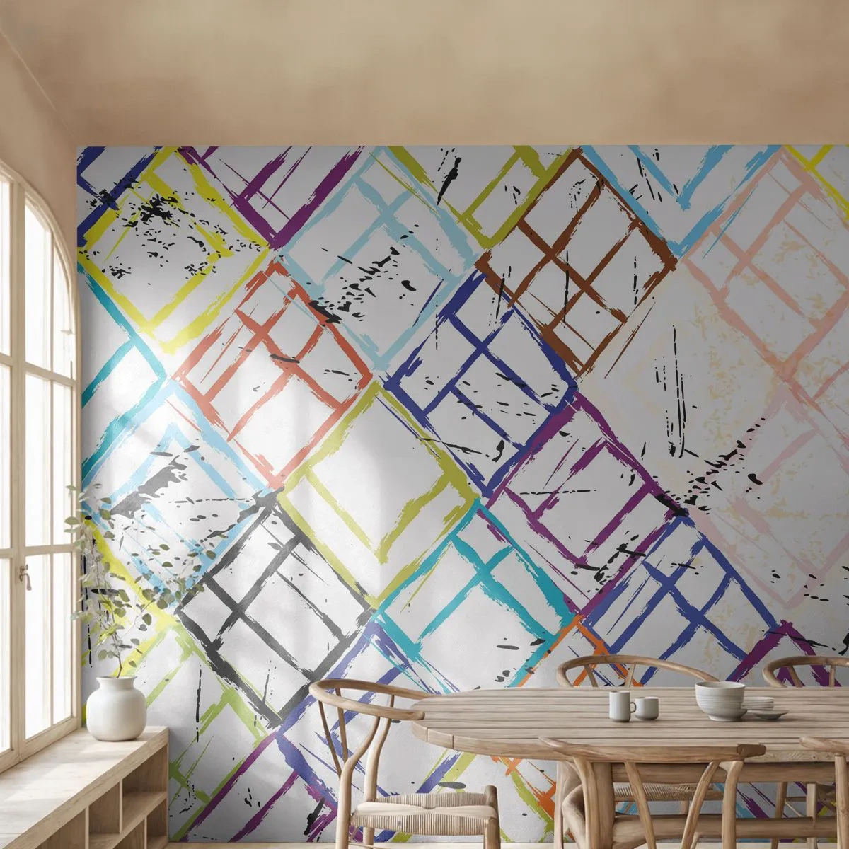 Tapet Autoadeziv Deluxe Sticker - Ferestre și ferestruici - Abstracția, Bucată, Model modern - 250x175 cm