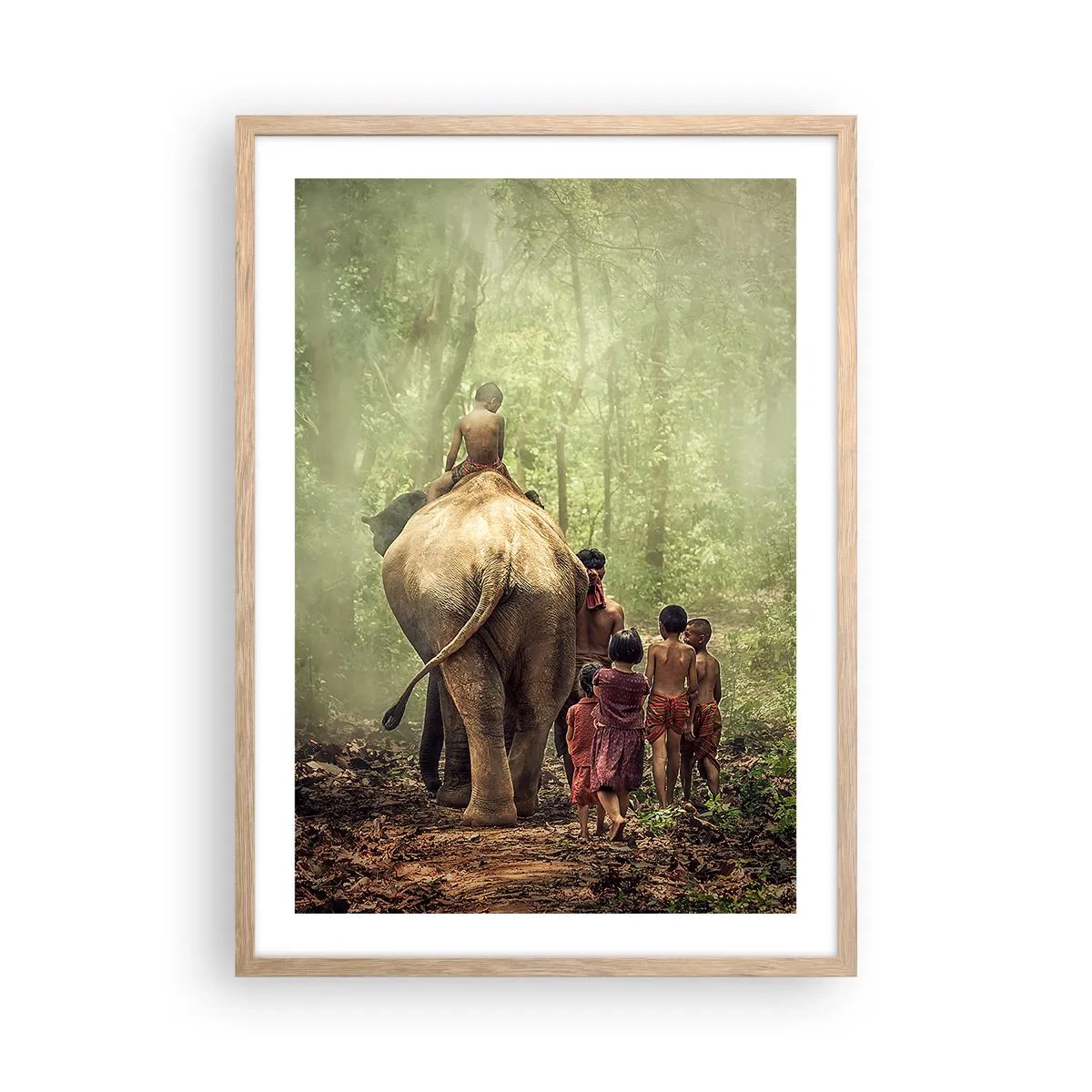Poster în ramă de stejar deschis - Noua Carte a Junglei - 50x70 cm