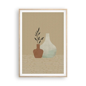 Poster în ramă de stejar deschis - Vasul și ideea sa - 70x100 cm