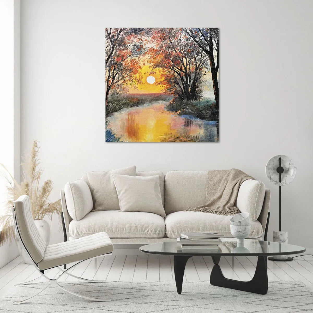 Tablou pe sticlă - Atmosferă de toamnă - 30x30 cm