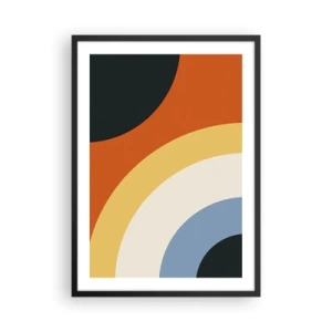 Poster în ramă neagră - Arcuri și cercuri colorate abstracte - 50x70cm - Spre sine - Decorațiune modernă pentru perete pentru living și dormitor ARTTOR