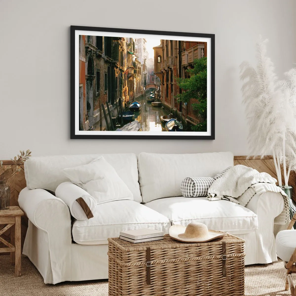 Poster în ramă neagră - Pe o străduță venețiană - 50x40 cm