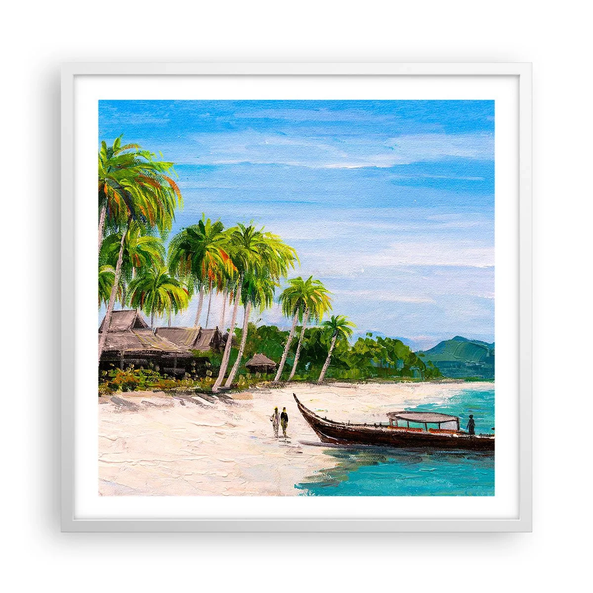 Poster în ramă albă - Un vis exotic - 60x60 cm