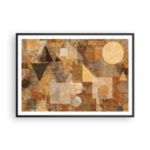 Poster în ramă neagră - Studiu cubist de bronz - 100x70 cm